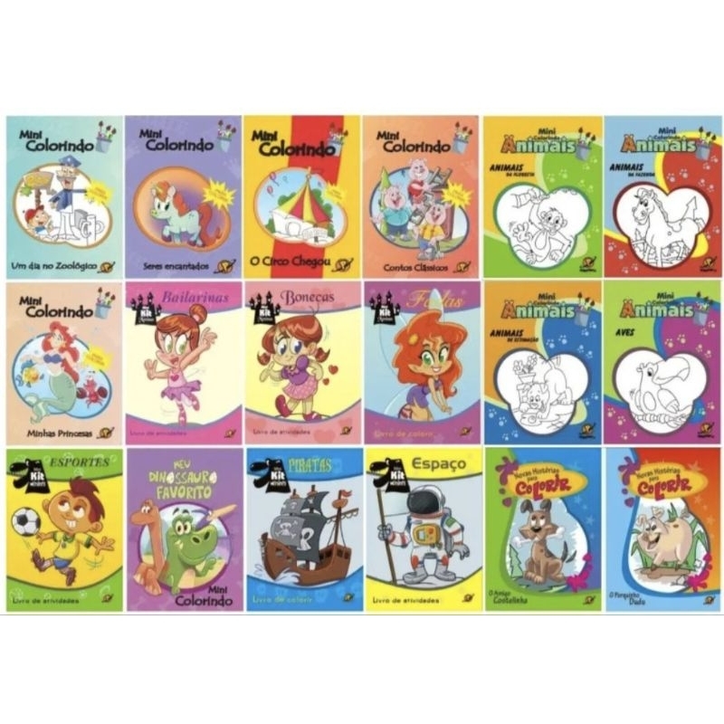 Kit 20 Mini Livrinhos para Colorir Lembrancinha