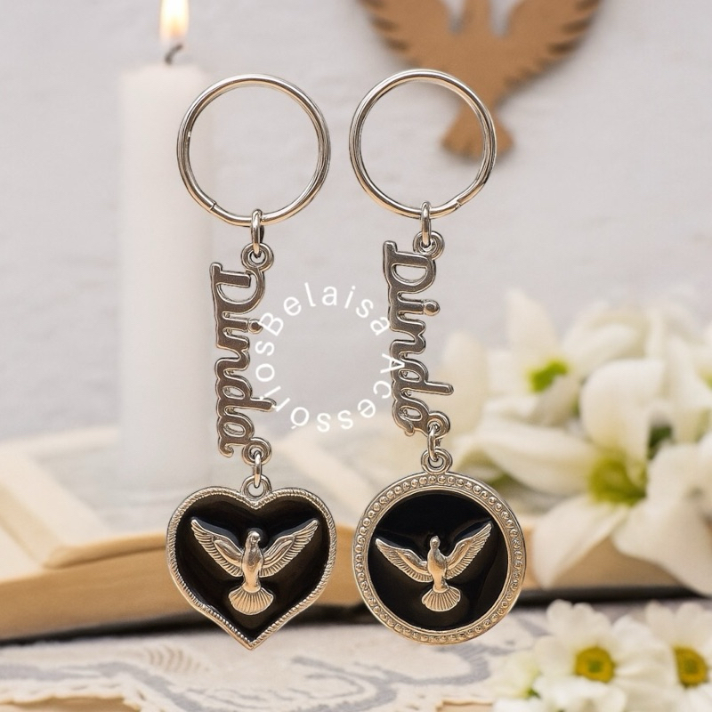 Chaveiro Presente Dindos de batismo, consagração, bolsa e chave personalizado