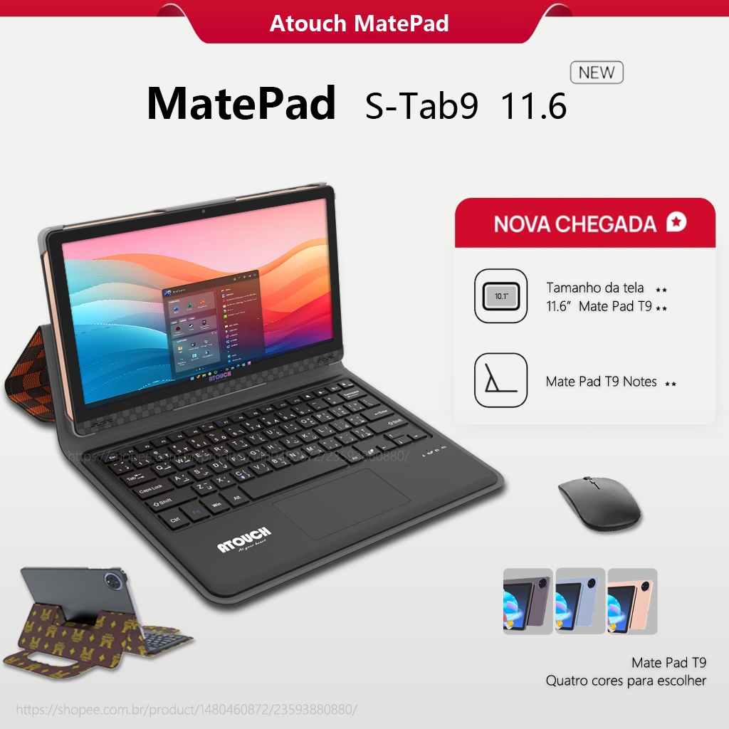 Tablet S-Tab 9 256GB 6GB Ram12g A-touch Tela 10.95 Polegada 1280x800 px IPS Caneta FoneMouse Android