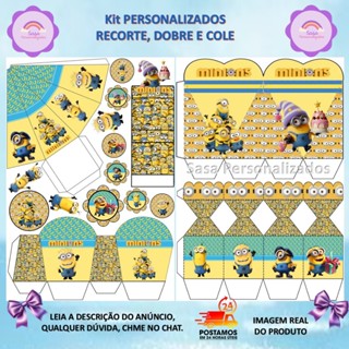 TEMA MINIONS LEMBRANCINHA (MEU MALVADO FAVORITO)- COM OU SEM NOME 80/200 ITENS - ENVIO IMEDIATO em Oferta na Shopee
