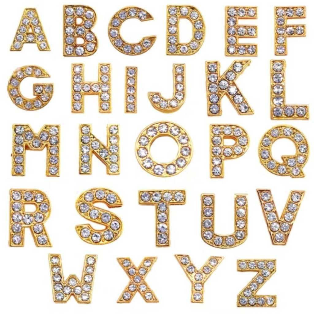 Pingente Acessório Dourado Com Brilho Strass Metalizado Para Sapato PVC Botons Letras Luxo Pedrinhas Elegância em Oferta na Shopee