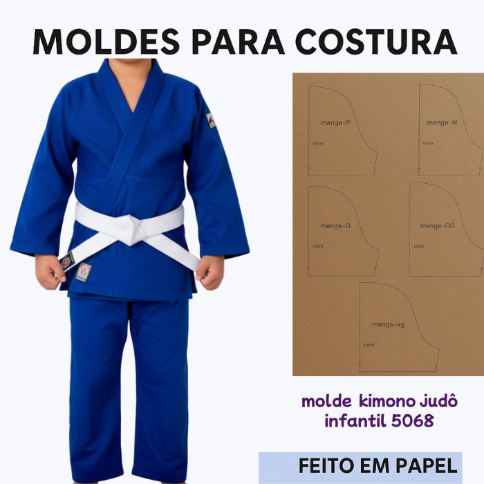 molde kimono judô com calça e faixa ref 5068 impresso em kraft
