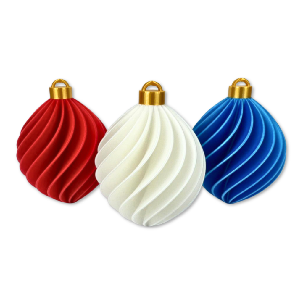 Bola de Natal Espiral | Enfeite de Árvore | Impressão 3D | Kit com x3 x5 ou x10 Unidades