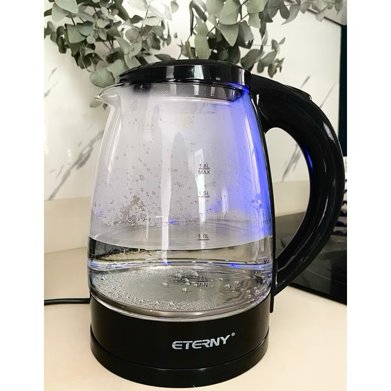 Chaleira Elétrica De Vidro brusque Com LED 127V 1,8L Eterny