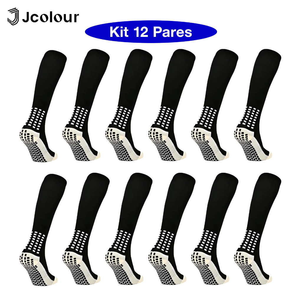 Jcolour Kit 12 Meião De Futebol Masculino Longas Toalha De Fundo Antiderrapante Esportiva Respirável em Oferta na Shopee