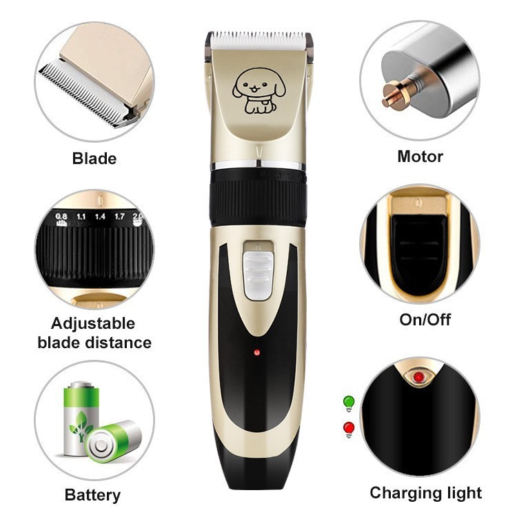 Kit Máquina Para Tosar Pet + Tesoura + Pente + Lixa Máquina Profissional Para Cachorro & Gato opções kit 7 e kit 11 em Oferta na Shopee