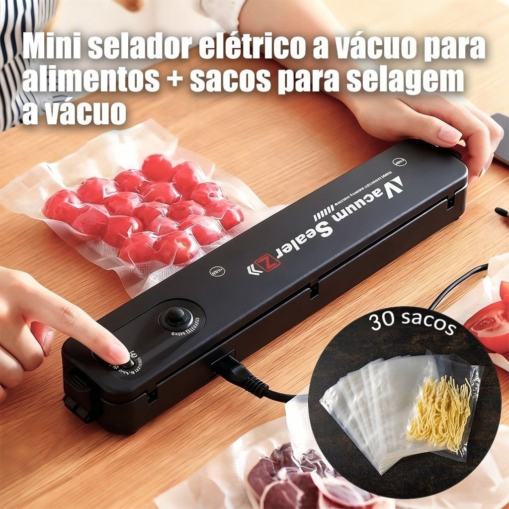 Seladora a vácuo doméstica de 110 V, sacos a vácuo – Selagem rápida e potente¹ em Oferta na Shopee