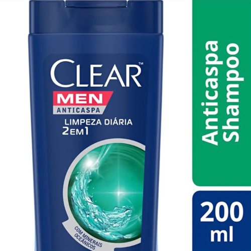Shampoo Anticaspa Clear Men Limpeza Diária 2 Em 1 Com 200Ml