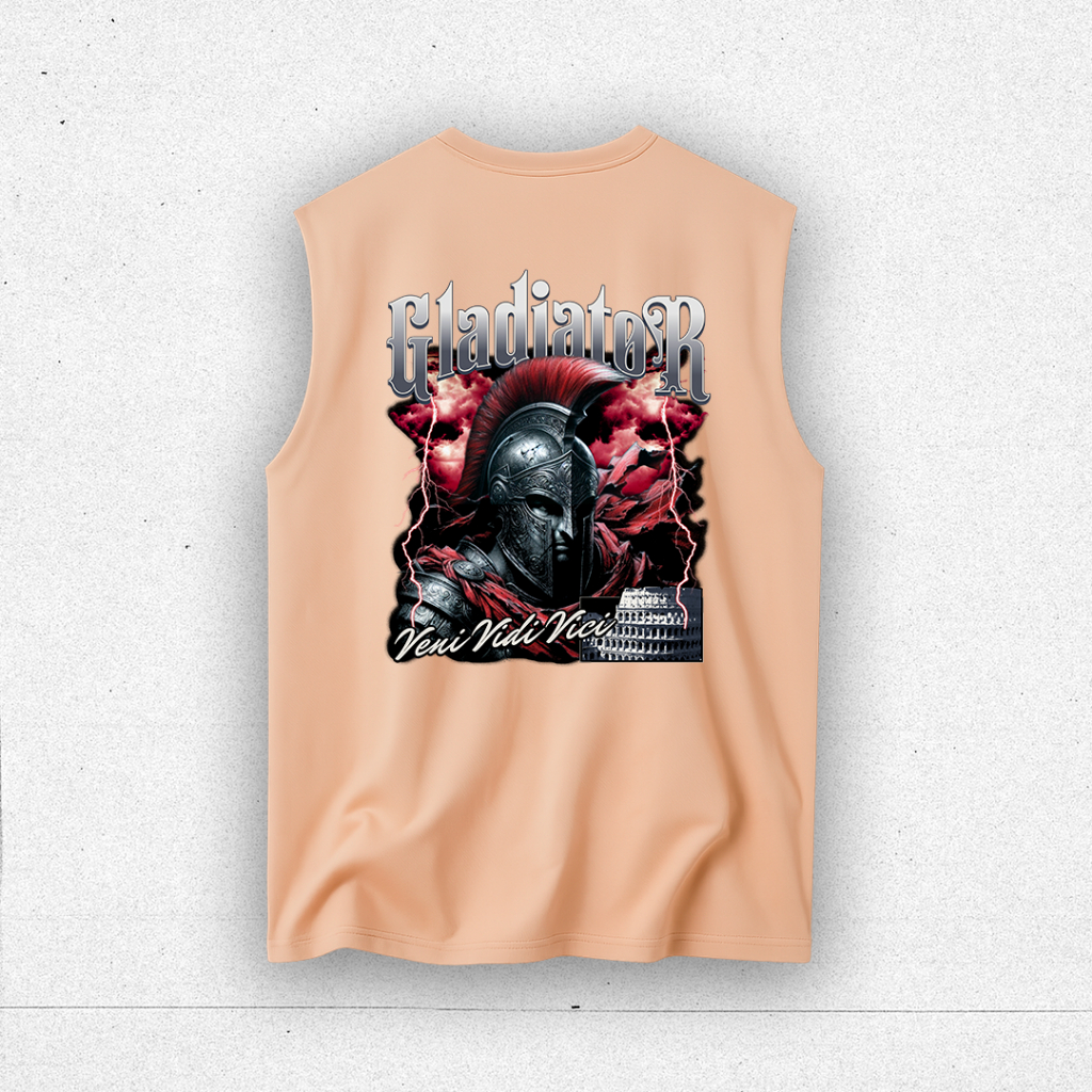 Camisa Cavada Regata Machão Guerreiro Sparta Spartano Vini Vidi Vici Oversized Streetwear Style Gym