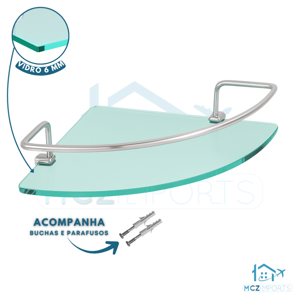 Prateleira Porta Shampoo Banheiro Alumínio Vidro Canto Antiferrugem Suporte Parede Organizador em Oferta na Shopee