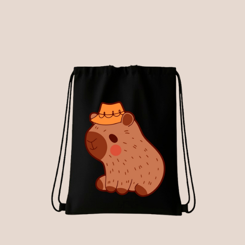 Mochila Saco Capivara Personagens Estampada Nylon Resistente Impermeavel Lembrancinha