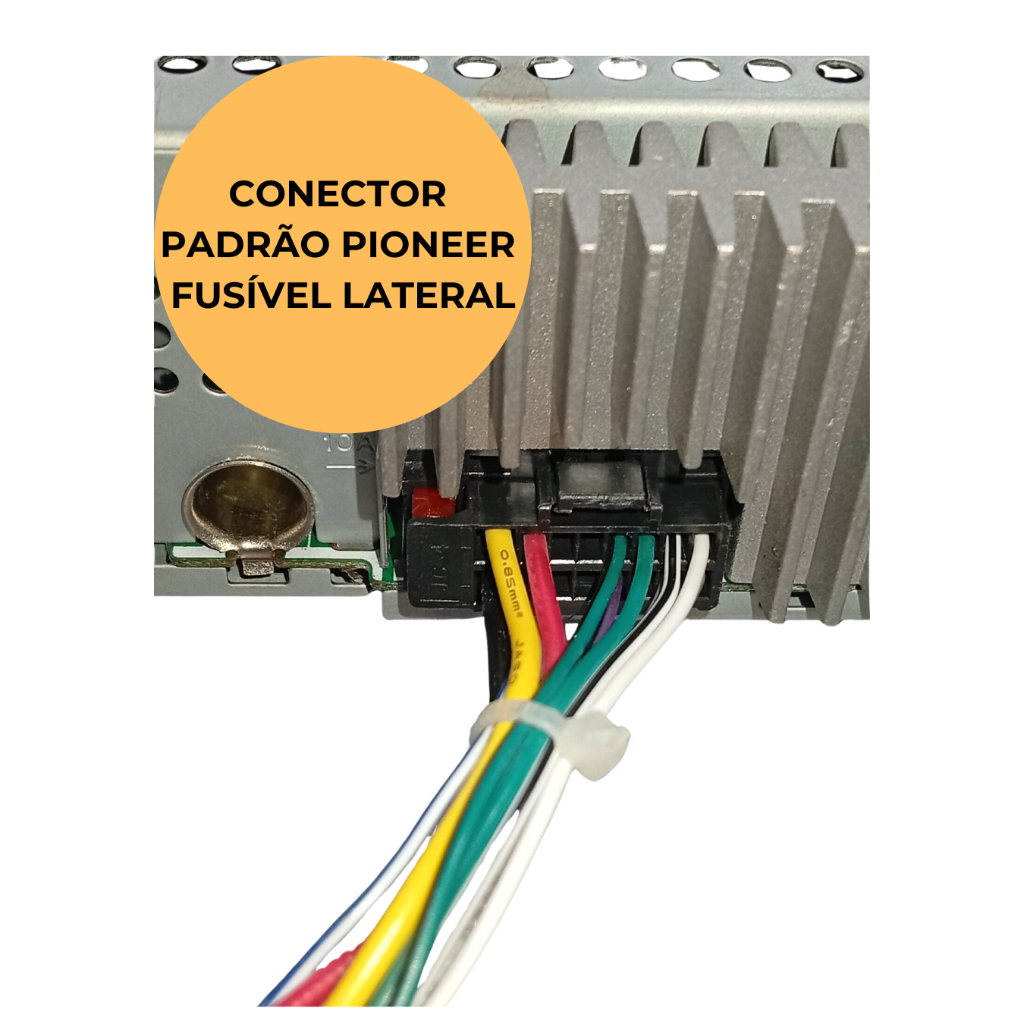 Conector Chicote Pioneer – Fusível Lateral Modelo 2250 2280 4250 | Instalação de Som Automotivo Sem Cortes