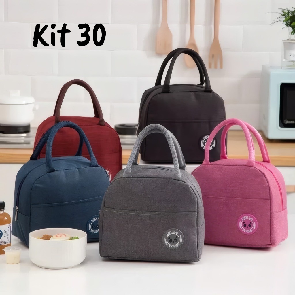 Kit 30 Bolsas Térmicas Portátil Lancheira Térmica Marmita Viagem, Trabalho, Escola. Adulto e Criança