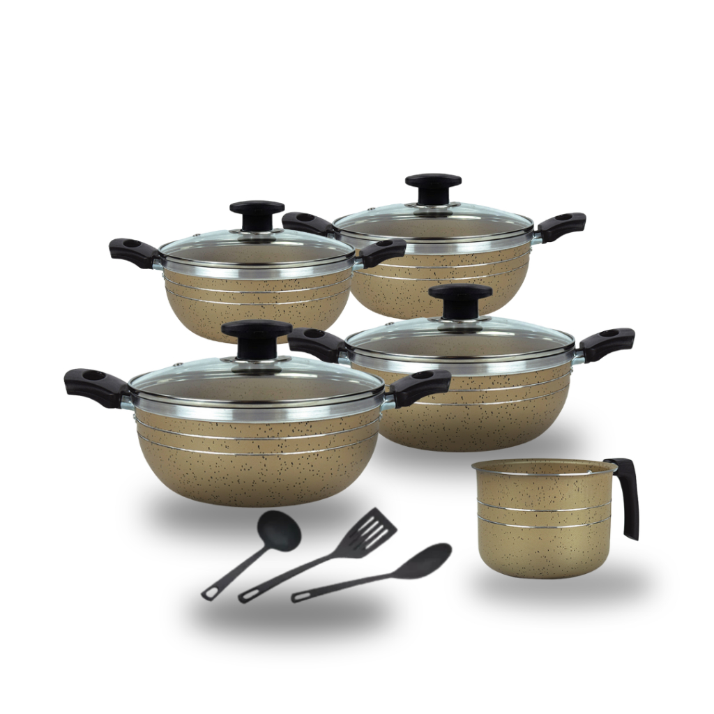 Kit Caçarolas Premium com Orla Silver Lines + Caneco 8 peças.