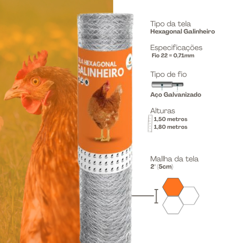 Tela Galinheiro 1,50m (20 ou 25 Metros) Fio 22 Para Cercado Rural Multiuso em Oferta na Shopee