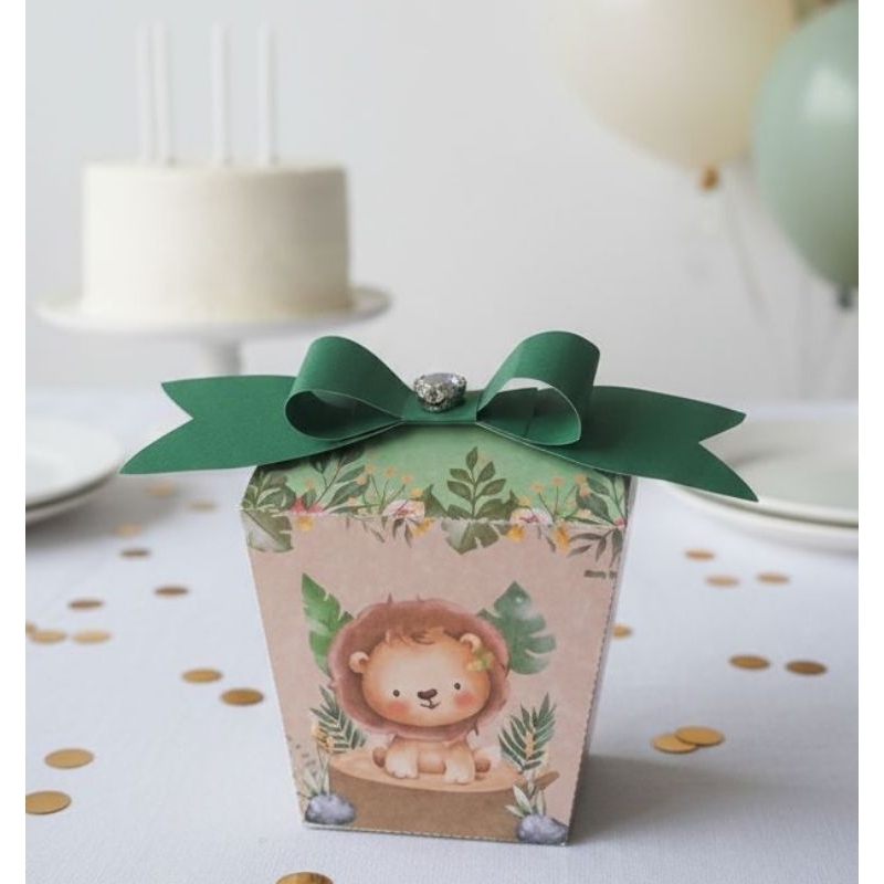 Caixa Sushi Safari Personalizada p/ Festa Infantil – Brinde, Lembrancinha, Decoração
