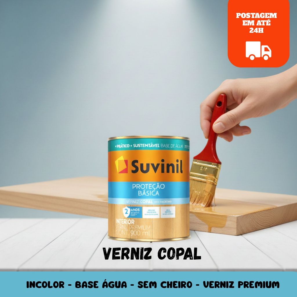 VERNIZ SUVINIL COPAL TRANSPARENTE BRILHANTE  900ML BASE ÁGUA em Oferta na Shopee