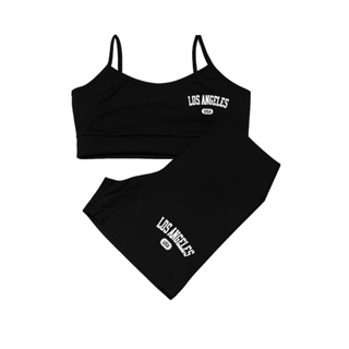 Conjunto Academia Short e Top LOS ANGELES em Oferta na Shopee