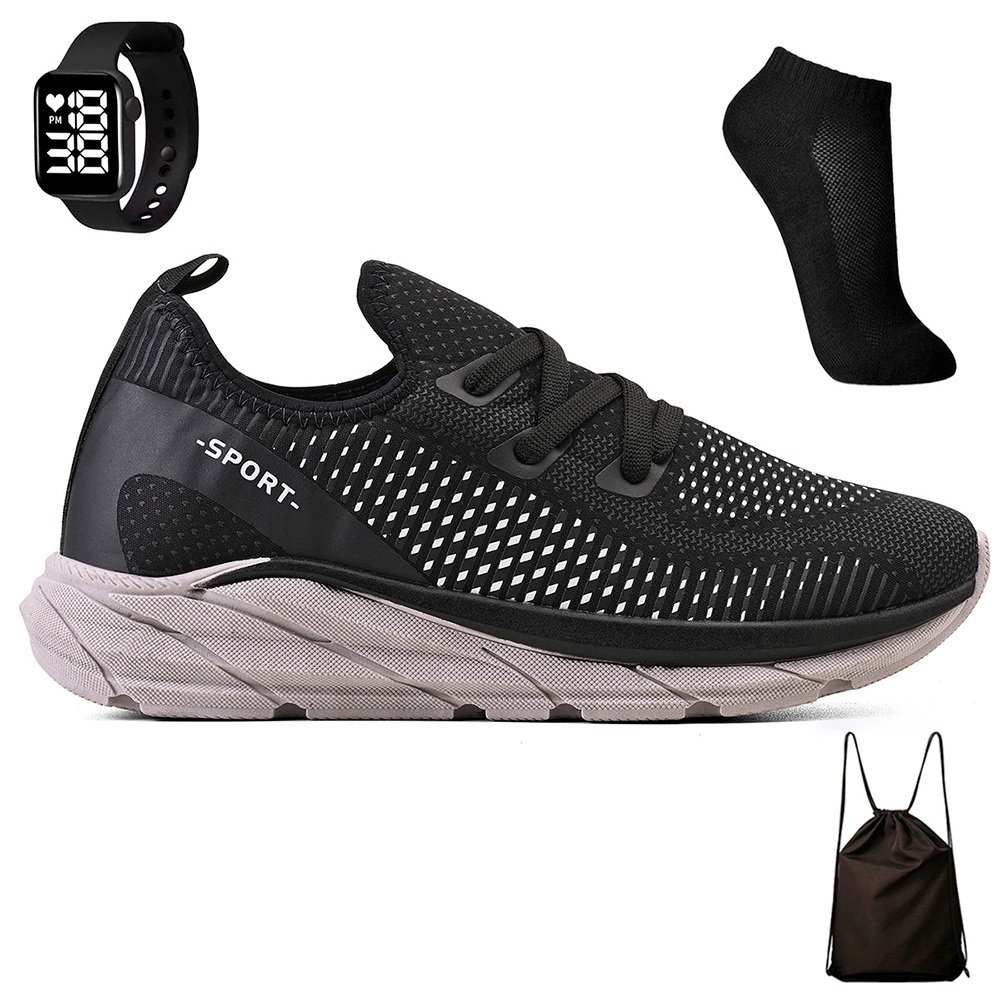 Tenis Meia Masculino Feminino Esportivo Treino Academia Light Sport + Mochila Bag + Meia e Relogio em Oferta na Shopee