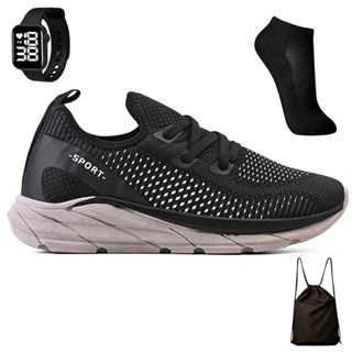 Tenis Meia Masculino Feminino Esportivo Treino Academia Light Sport + Mochila Bag + Meia e Relogio em Oferta na Shopee