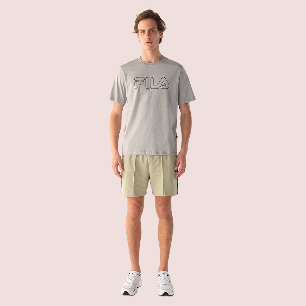 Camiseta Fila Regular Letter Outline Slim Fit Algodão Macio Ótimo Caimento Melhor Ajuste