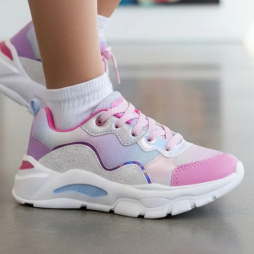 Tênis Infantil Ortopasso Wave Menina Cadarço Fashion Glitter em Oferta na Shopee