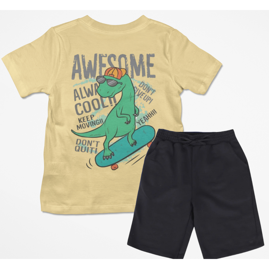 Conjunto Meninos Camiseta 100% Algodão Bermuda Moletinho Super Confortável Alta Qualidade Lançamento