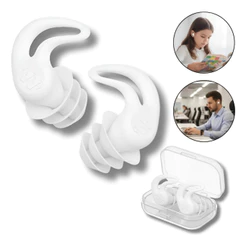 Tampão Ouvido par 3 Camadas Antiruído Plug Dormir Autismo Natação Estudos Trabalho Protetor Auricular