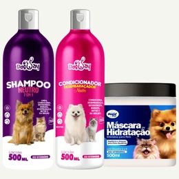 Kit Shampoo 7 em 1 Condicionador e Mascara de hidratação Pet Para Cachorro e Gato