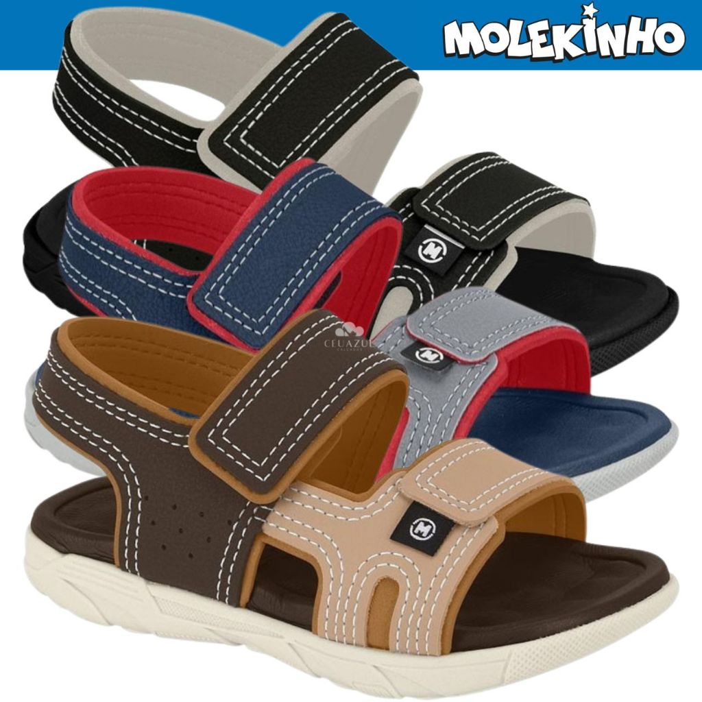 Sandália Papete Infantil Menino Molekinho Masculina Básica Conforto ORIGINAL em Oferta na Shopee