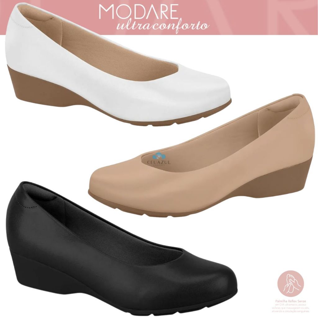 Sapato Feminino Ortopédico Ultraconforto Anamela Anabela Modare em Oferta na Shopee