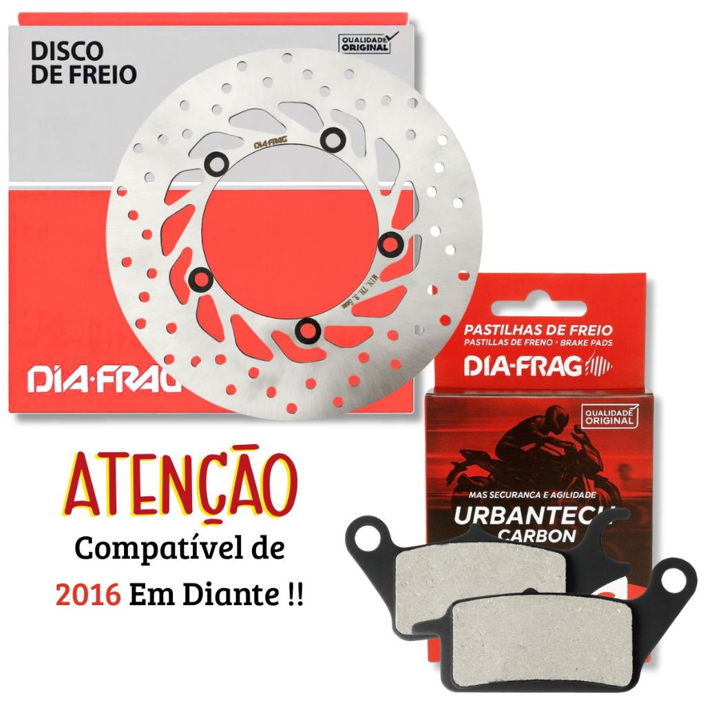Disco de Freio Dianteiro Factor 150 Fazer 150 Factor 125i 2016-2025 + Pastilhas Diafrag em Oferta na Shopee