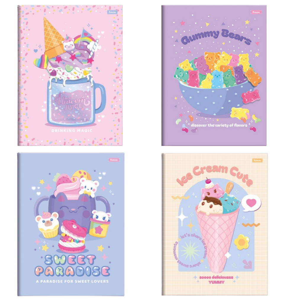 Caderno Brochurão Foroni Sugar Rush - 80 Folhas