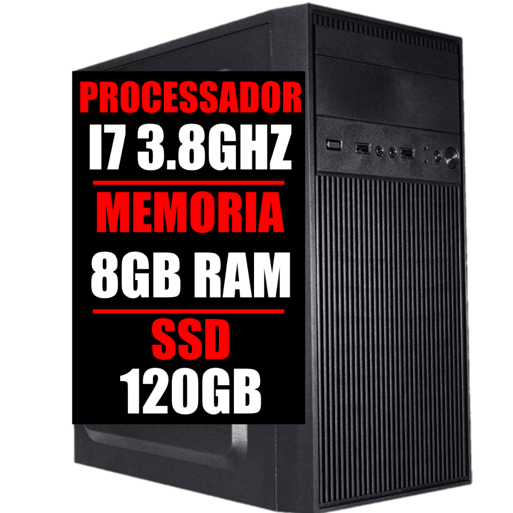 Pc Computador Servidor Rápido Intel Core I7 3.8ghz 8 Núcleos 8Gb Ram SSD 120GB