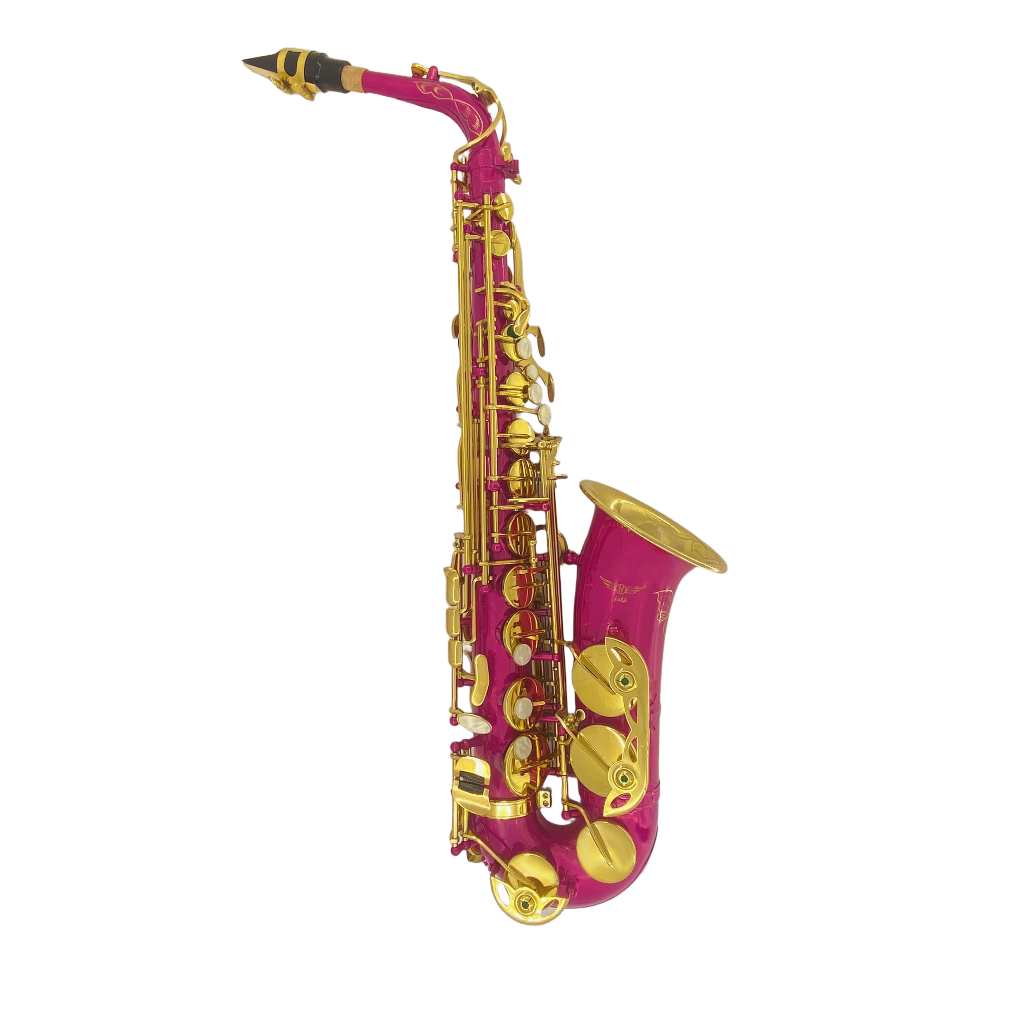 Saxofone Alto Mib Pink Com Chaves Douradas Marca HALK