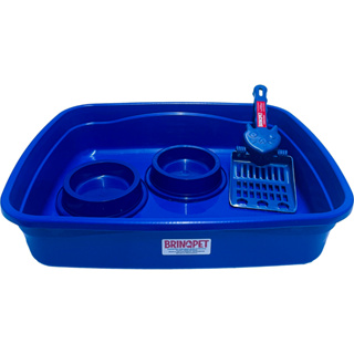 Bandeja Caixa Areia Gatos Brinqpet C/ Pazinha E 2 Comedouros em Oferta na Shopee