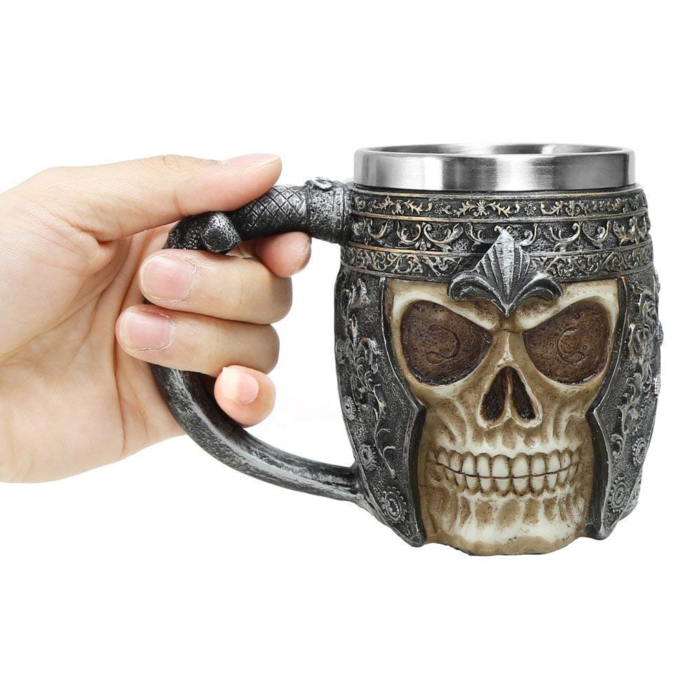 Caneca Caveira Viking Copo Choop Cerveja Crânio Rock Festa em Oferta na Shopee