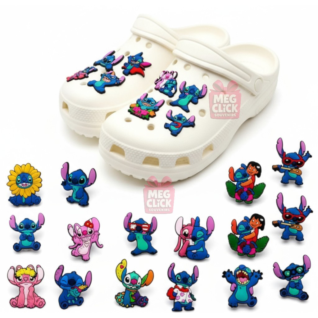 Kit 10 Pins Stitch – Bottons para Sandálias e Babuches | Acessórios Divertidos em Oferta na Shopee