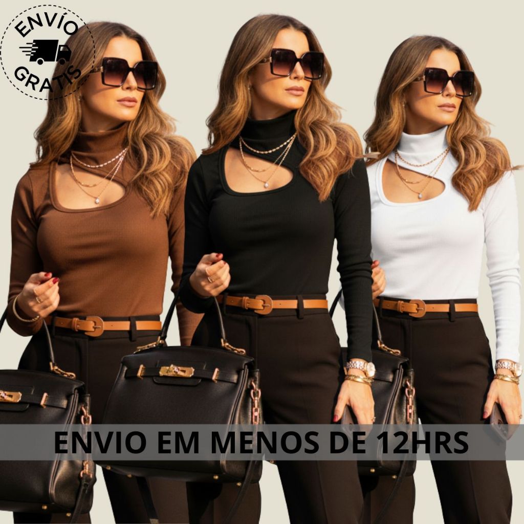 Blusa Feminina Social Chique Preta - Comprar com Melhor Preço em Blusas