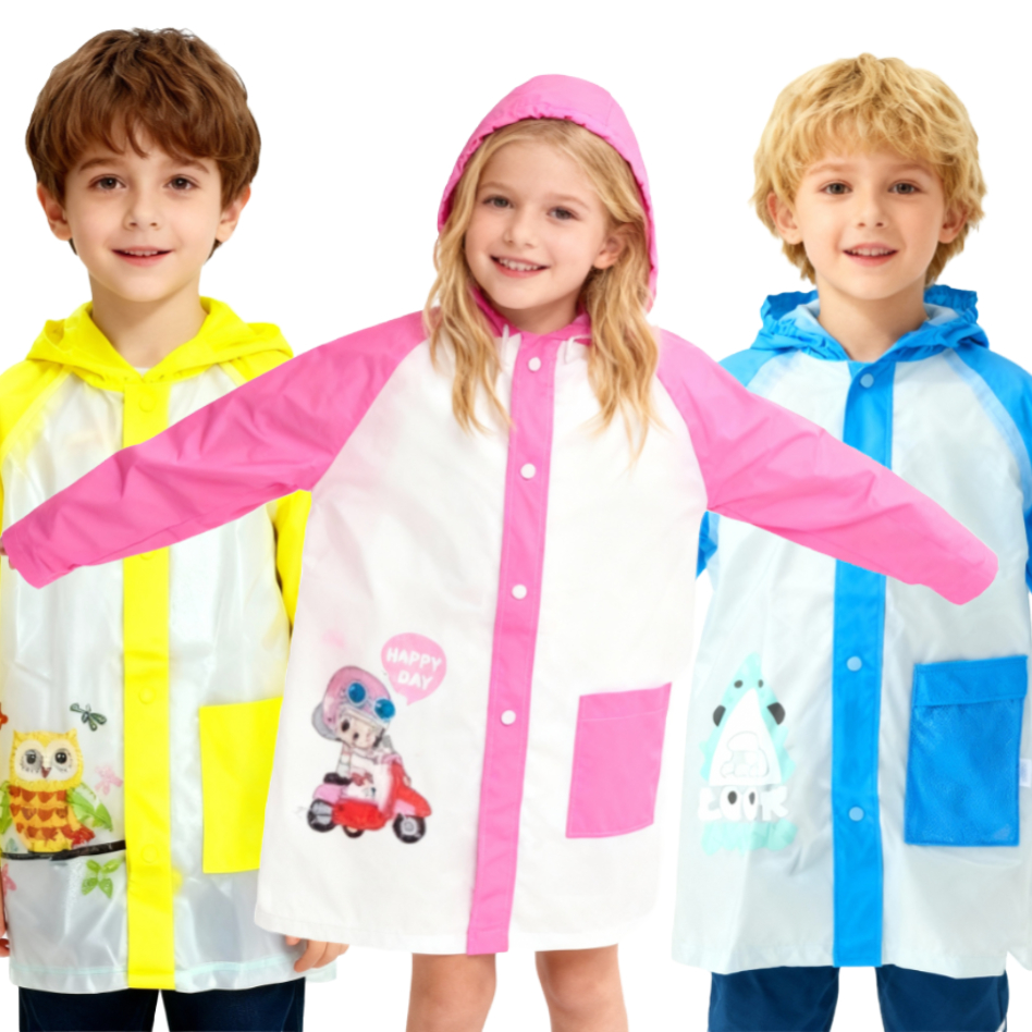 Capa de Chuva Infantil Colorida com Estampa Modelos Diversos