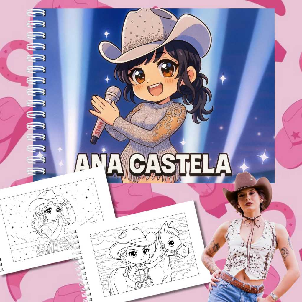 Livro de colorir ANA CASTELA BOIADEIRA | Capa dura | folhas grossas 180g | 50 folhas