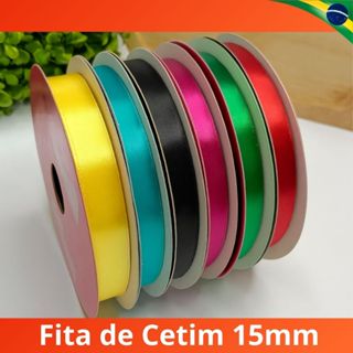 Fita de Cetim 15mm 50mts Fita para Artesanato Fitilho de Seda Fita de Poliéster Premium em Oferta na Shopee