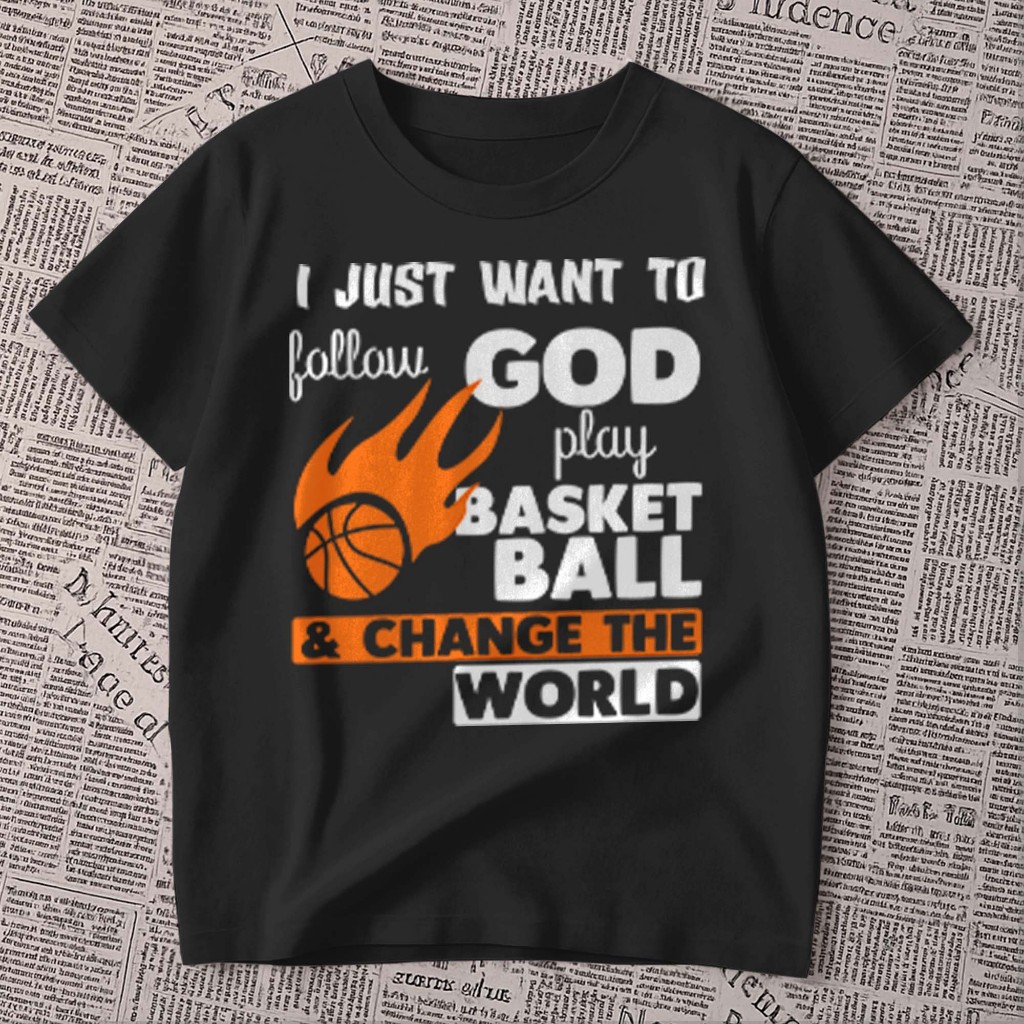 Camiseta estampada - god play basket ball | Deus joga basquete | frase | blusa unissex premium 100% algodão