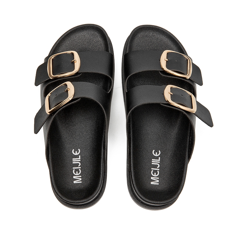 Meijile Sandálias rasteiras femininas Fivela ajustável Macio e confortável, ideal para uso diário251 em Oferta na Shopee