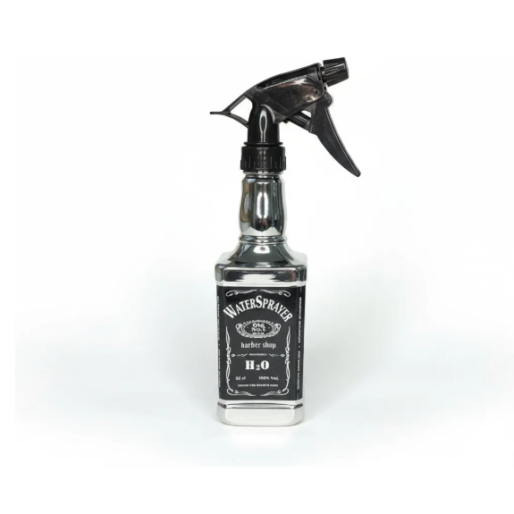 Borrifador de Água Profissional 350ml Prata Cromado Jack Barber Shop para Cabelos e Barba