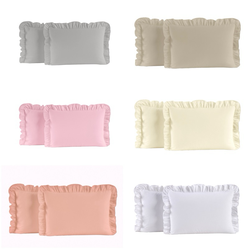 Kit 2 Fronha de Babado 600 Fios (1 PAR)  Toque Aveludado com Zíper em Oferta na Shopee