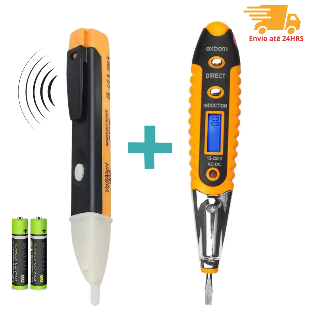 Kit Caneta Detectora de Tensão Voltagem e Chave de Teste de Corrente 12V a 250V envio rápido