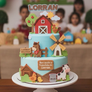 Topo de Bolo Fazendinha em Oferta na Shopee