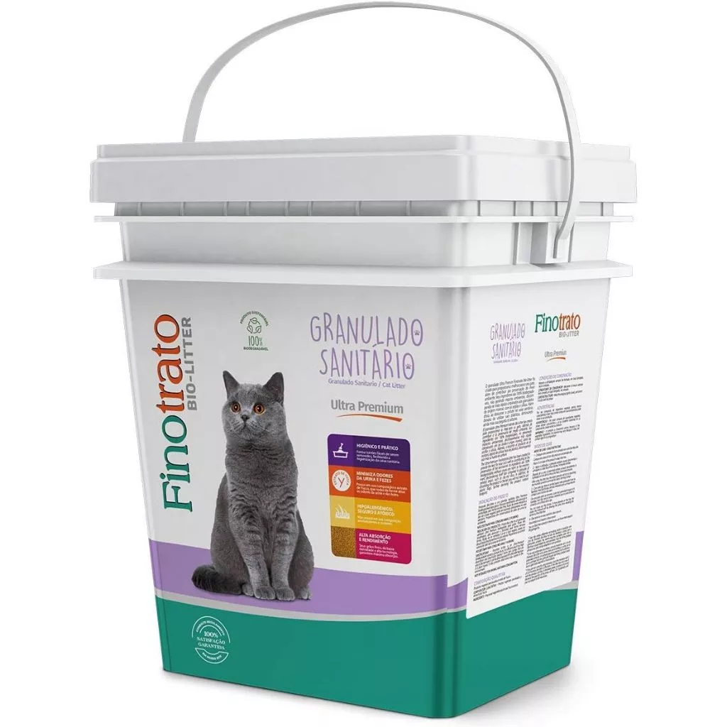 Granulado Sanitario Areia Biodegradavel Para Gatos Finotrato Bio Litter 10kg