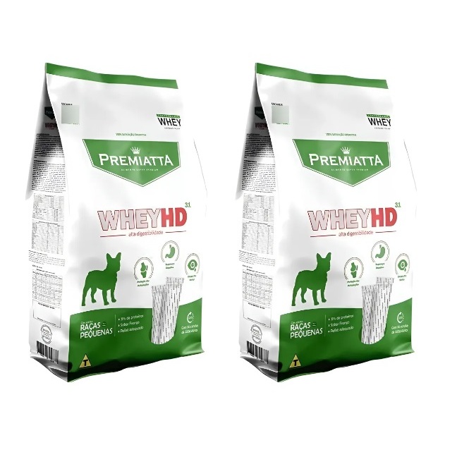 Kit 2 Ração Premiatta Whey Hd Alta Digestibilidade Cão Raças Pequenas 6kg